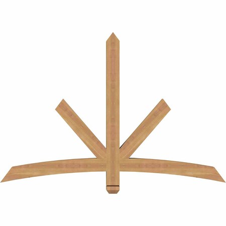 Ekena Millwork Alberta Smooth Timber Gable Bracket, Western Red Cedar, 60"W x 40"H x 3 1/2"D x 3 1/2"F, 16/12 Pitch GBW060X40X0404ALB00SWR